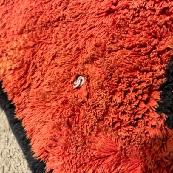 VTG Angry Bird Red Handmade Cotton Area Rug 23x25" - Picture 10 of 12